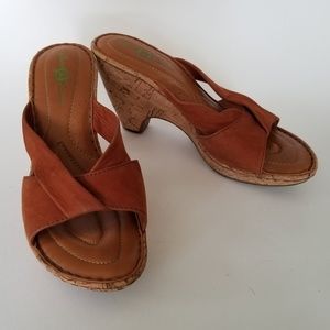 Born Crown Brown Suede Platform Wedge Sandals